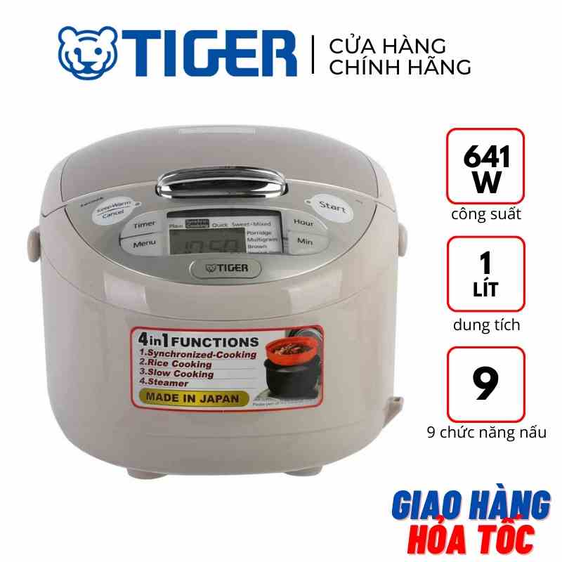 Nồi cơm điện tử 1 lít Tiger JAX-S10W 641W - Hàng chính hãng