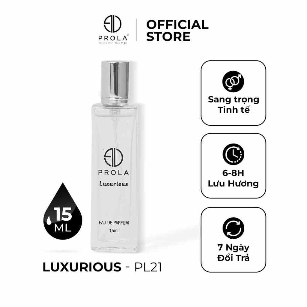 Nước hoa unisex PROLA Luxurious sang trọng, tinh tế, cuốn hút thích hợp đi hẹn hò PL21 - Dạng xịt 15ml