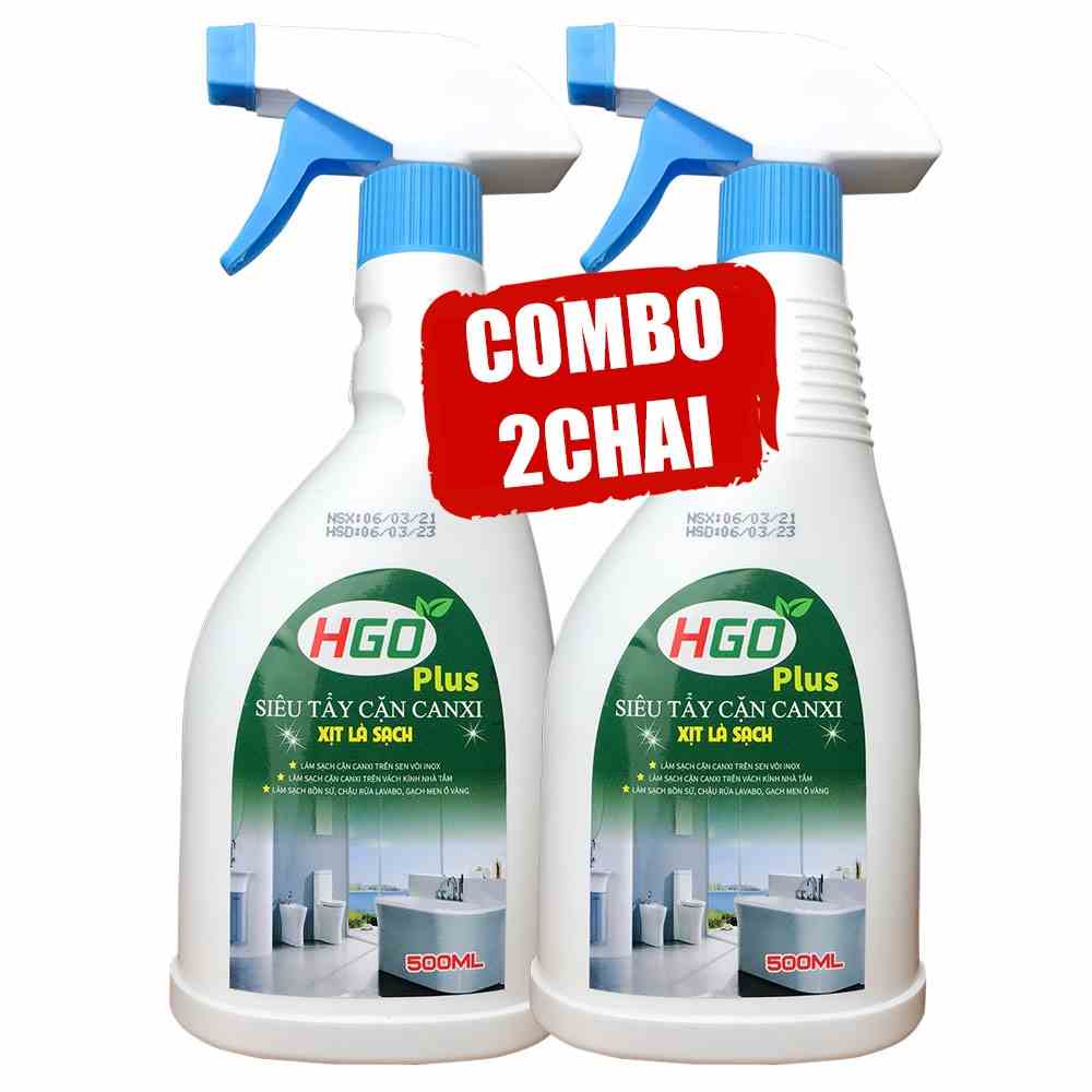 [COMBO 2] Tẩy cặn canxi nhà tắm HGO PLUS an toàn, tiện lợi, hiệu quả