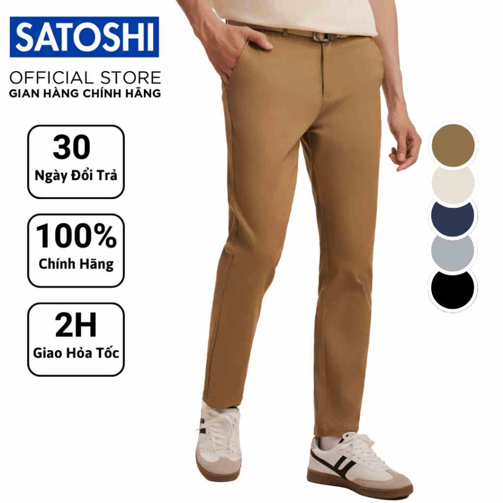 Quần kaki nam lưng thun Satoshi SAKK11 thiết kế túi trước trẻ trung, chất vải cotton co dãn