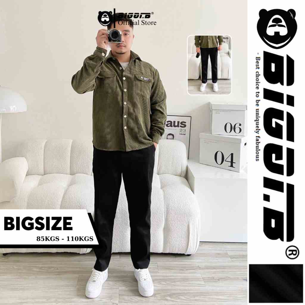 Quần âu dài bigsize nam khaki design by BIGGI.B , chất liệu mềm mại đứng phom phong cách hiện đại lịch lãm BIGGIB