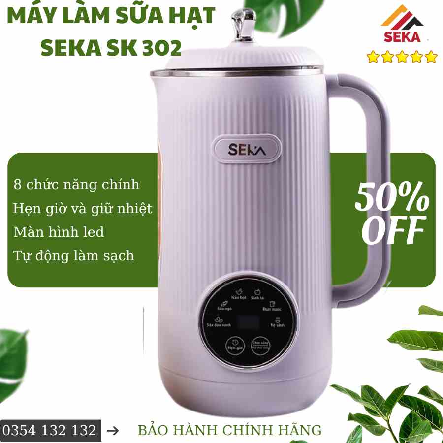 Máy Làm Sữa Hạt SEKA SK320 Mini Mới, 5 Chức Năng, Dung Tích 600m