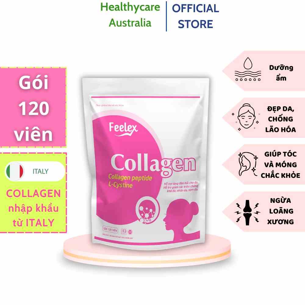 Viên uống Feelex Collagen giúp làm đẹp da, chống lão hóa gói 120 viên (20 ngày)