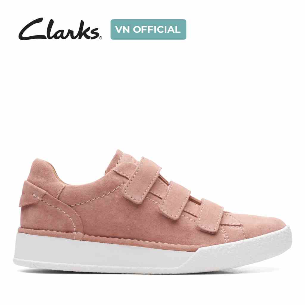 [Mã BMLTA35 giảm đến 35K đơn 99K] Giày Sneaker Da Nữ Clarks CraftCup Stap màu Hồng Trắng Da Lộn