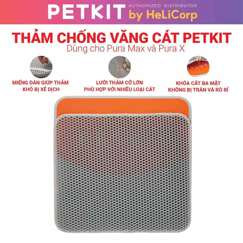 Thảm Lót Chống Văng Cát Cho Máy Dọn Phân Mèo, Máy Vệ Sinh Cho Mèo Petkit Pura Max, Pura X - HeLiCorp