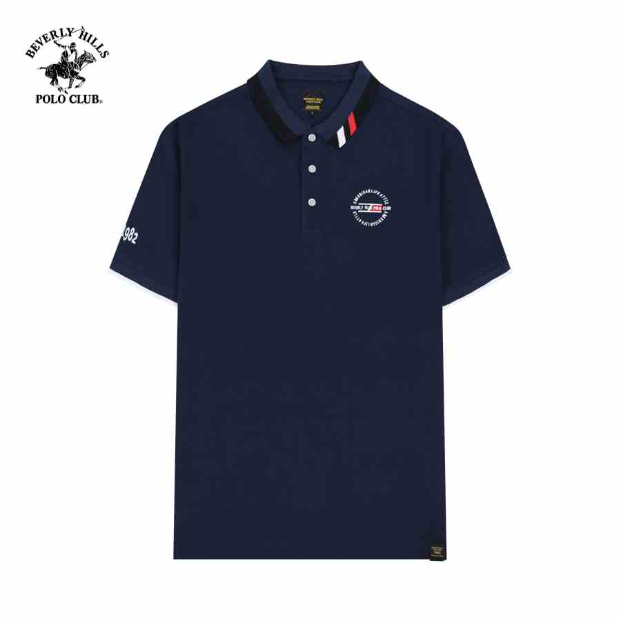 Beverly Hills Polo Club - Áo sơ mi Ngắn tay Nam Slim Fit BLU BLUE- BHPC PMSSS23TL034