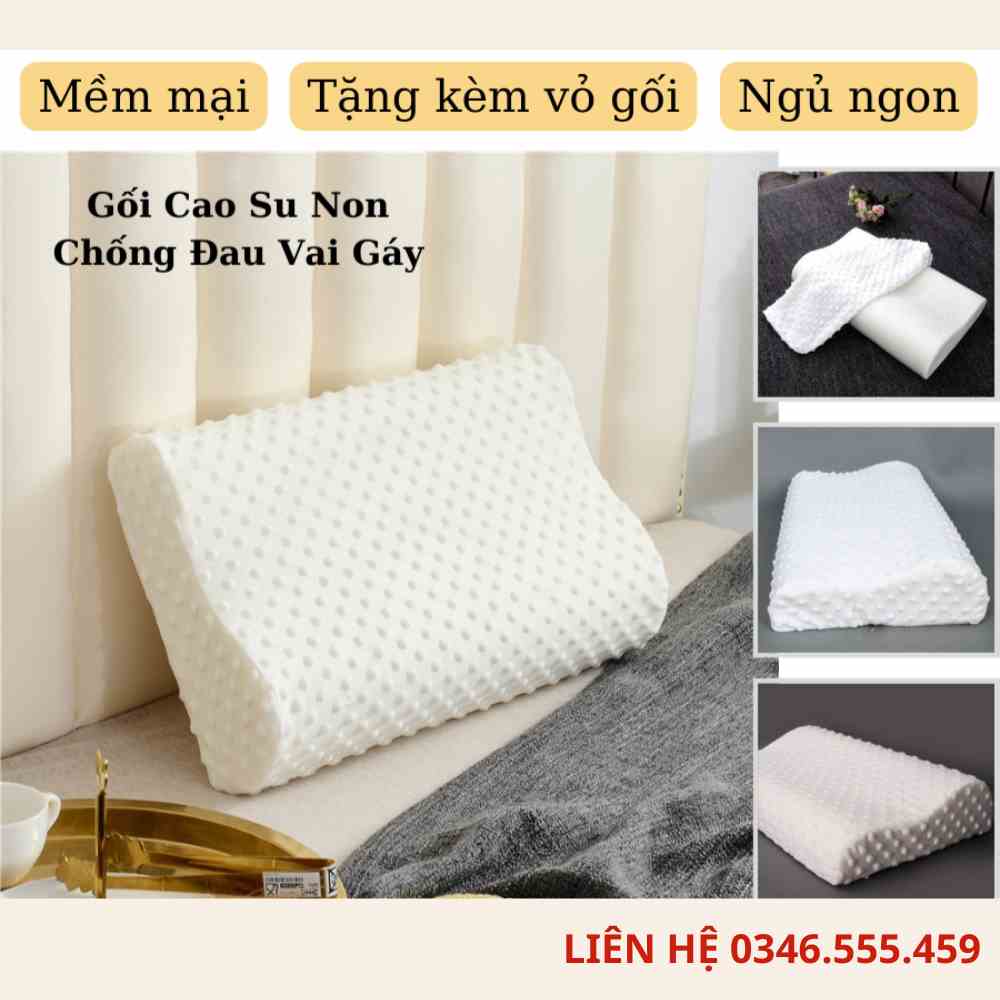 Gối cao su non người lớn KAW chất liệu mềm mại, dòng cao cấp giúp chống ngáy hỗ trợ giảm mỏi cổ vai gáy.