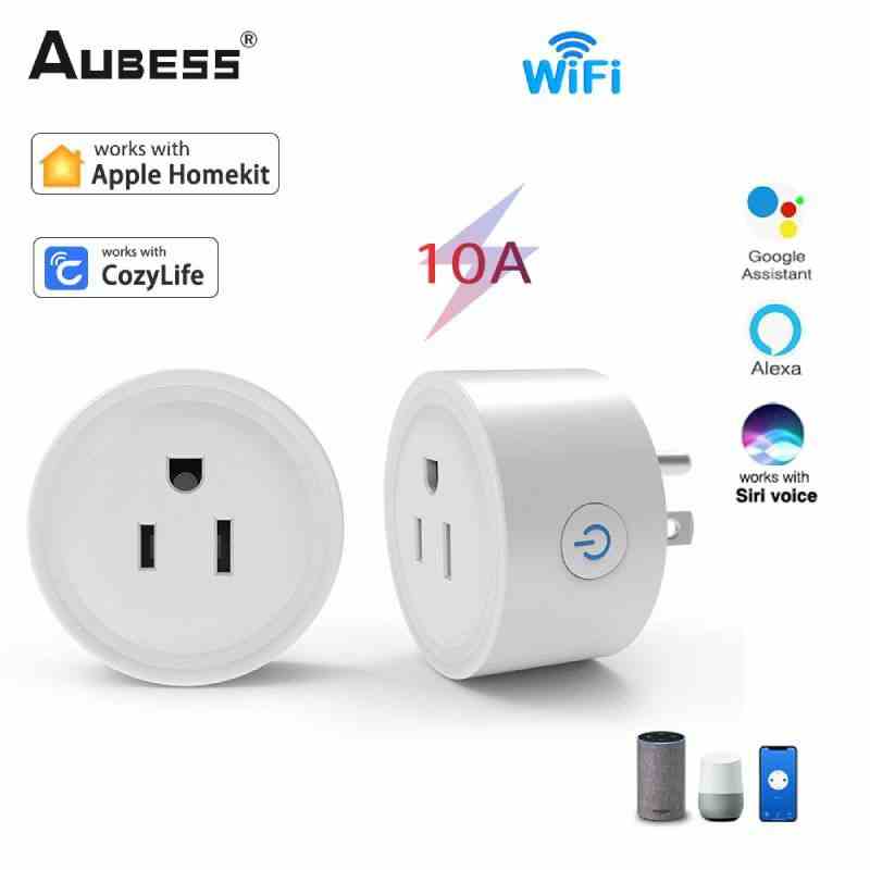 Aubess Homekit Đo sáng ổ cắm số liệu Alexa Voice Ổ cắm Wifi tiêu chuẩn Hoa Kỳ Thời gian từ xa Hoa Kỳ 10a16a