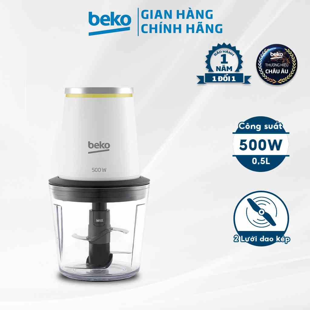 Máy Xay Thịt BEKO 0,5L Với 2 Lưỡi Dao Kép Chất Liệu INOX Cao Cấp, Dễ Dàng Vệ Sinh, An Toàn Cho Người Dùng - CHP7504W