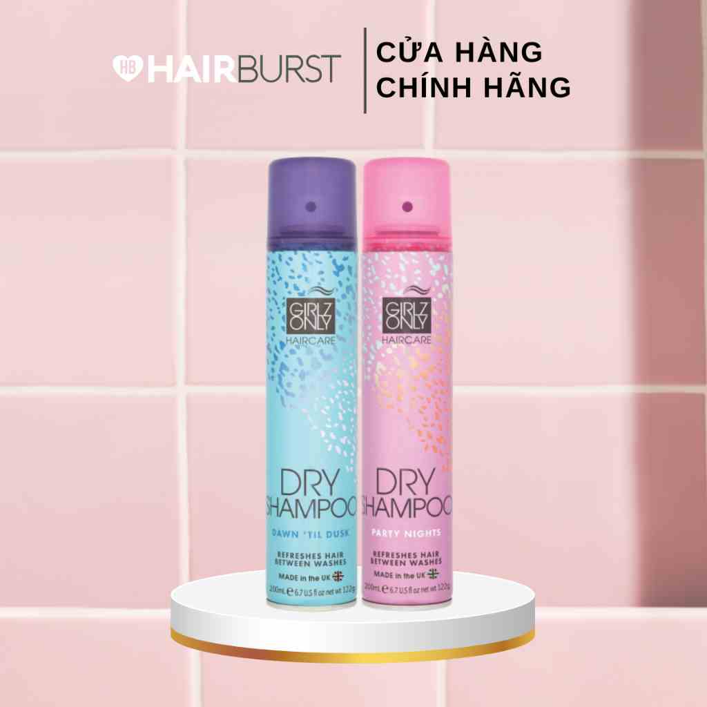 [QUÀ TẶNG KHÔNG BÁN] Combo 2 dầu gội khô Girlz Only Hồng + Xanh 200ml