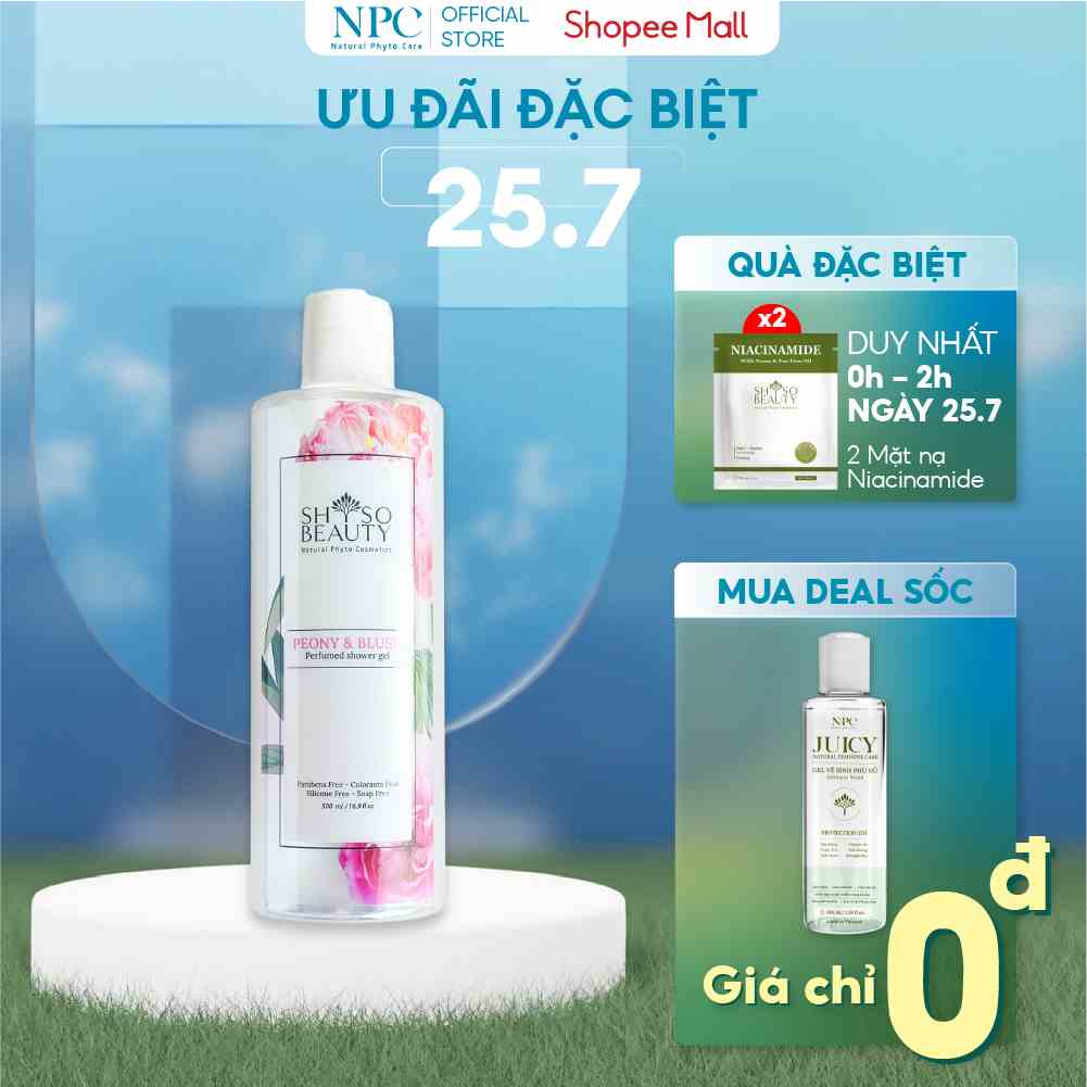 [Mã BMTTC60K giảm đến 60K đơn 50K] Sữa tắm nước hoa SHSO Beauty Peony & Blush chai 500ml