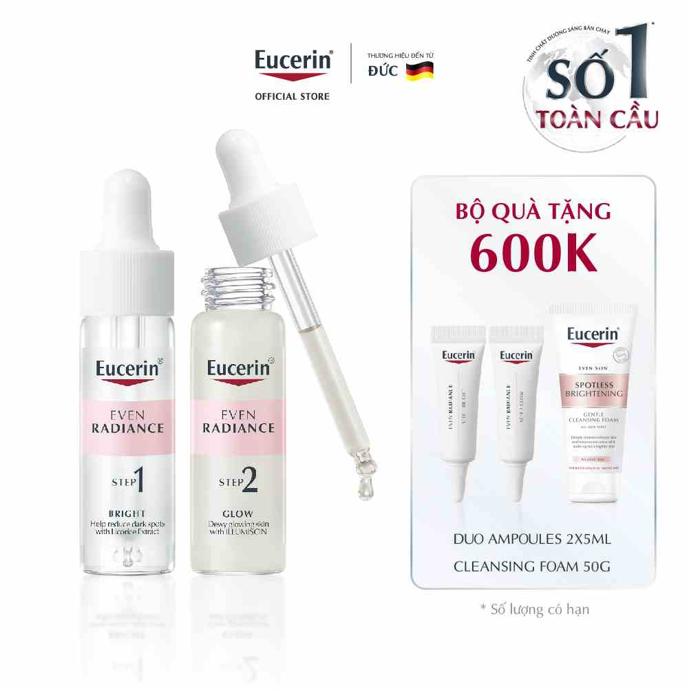 [Mua 1 tặng 2] Tinh chất dưỡng sáng 2 ống Eucerin Duo Ampoules (2x15ml)