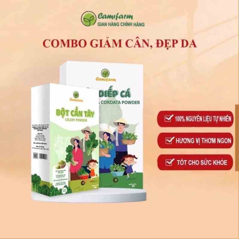 [Mã BMLTB35 giảm đến 35K đơn 99K] Combo 1 Bột Cần Tây Và 1 Bột Diếp Cá CAMIFARM Làm Đẹp Toàn Diện