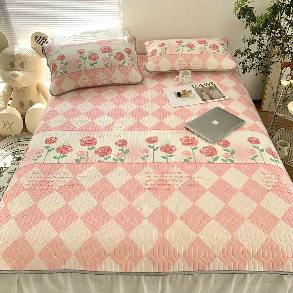 Chiếu điều hòa cao su non 9D M2T BEDDING Luxury vải lụa Tencel mềm mát - Mark Pink Rose