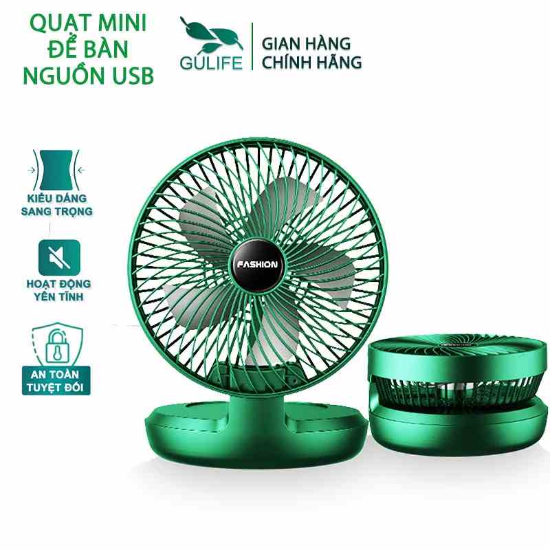 Quạt Gấp Để Bàn USB Tặng Kèm Củ Sạc 5V Tuỳ Chỉnh Tốc Độ Gió Theo Ý Muốn GULIFE-GLQDB99 Bảo Hành 6 Tháng