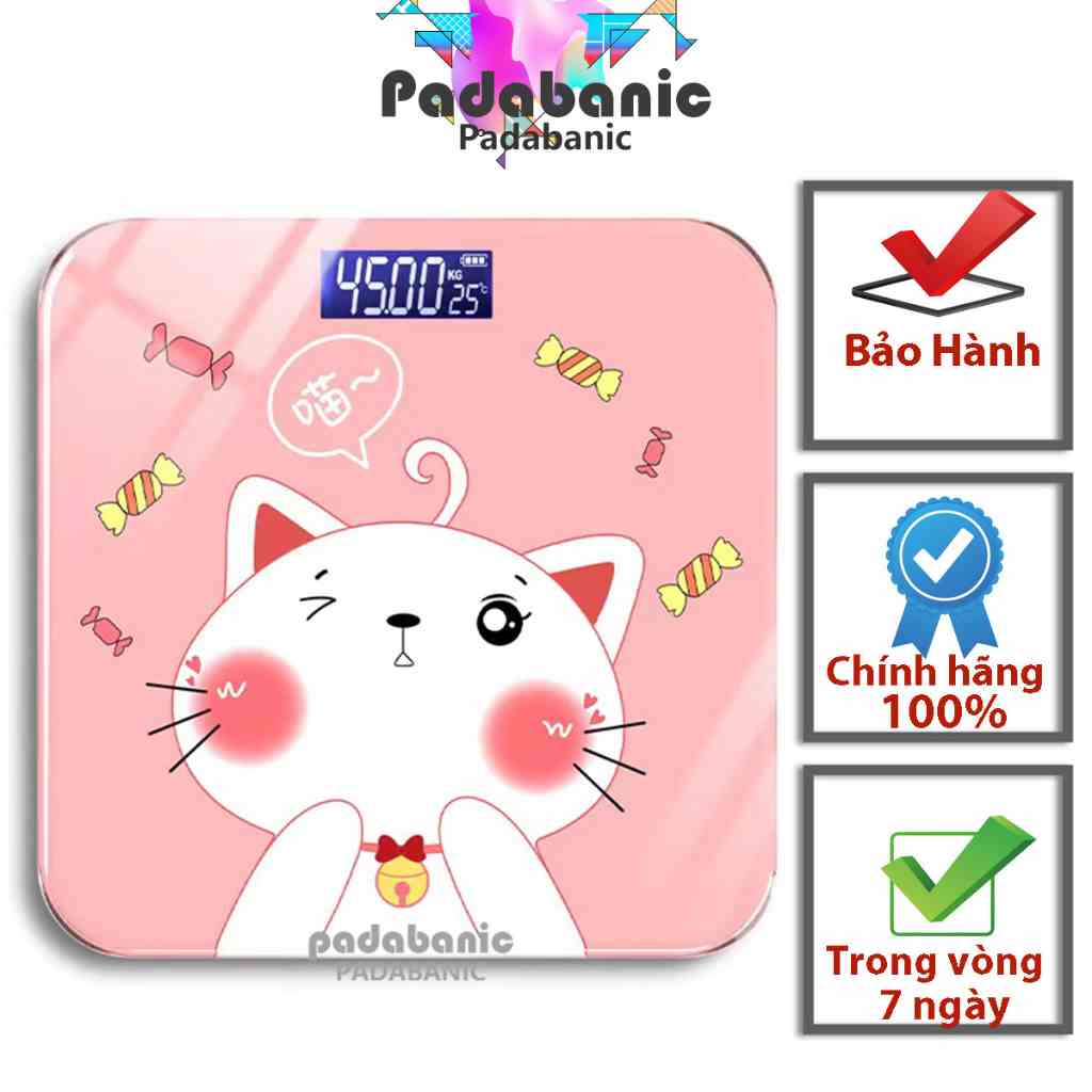 Cân Điện Tử Padabanic 715 Hình Cute Đáng Yêu Chạy Pin Tiện Lợi Tặng Kèm Pin