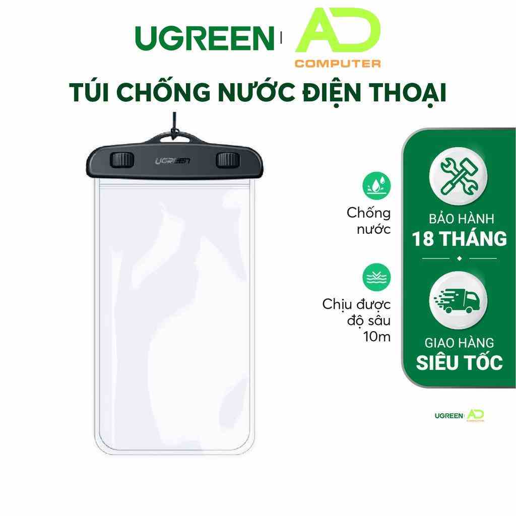 Túi đựng điện thoại UGREEN 60959 50919 chống nước tiêu chuẩn IPX8 độ sâu 10m- Hàng phân phối chính hãng - Bảo hành 18 th