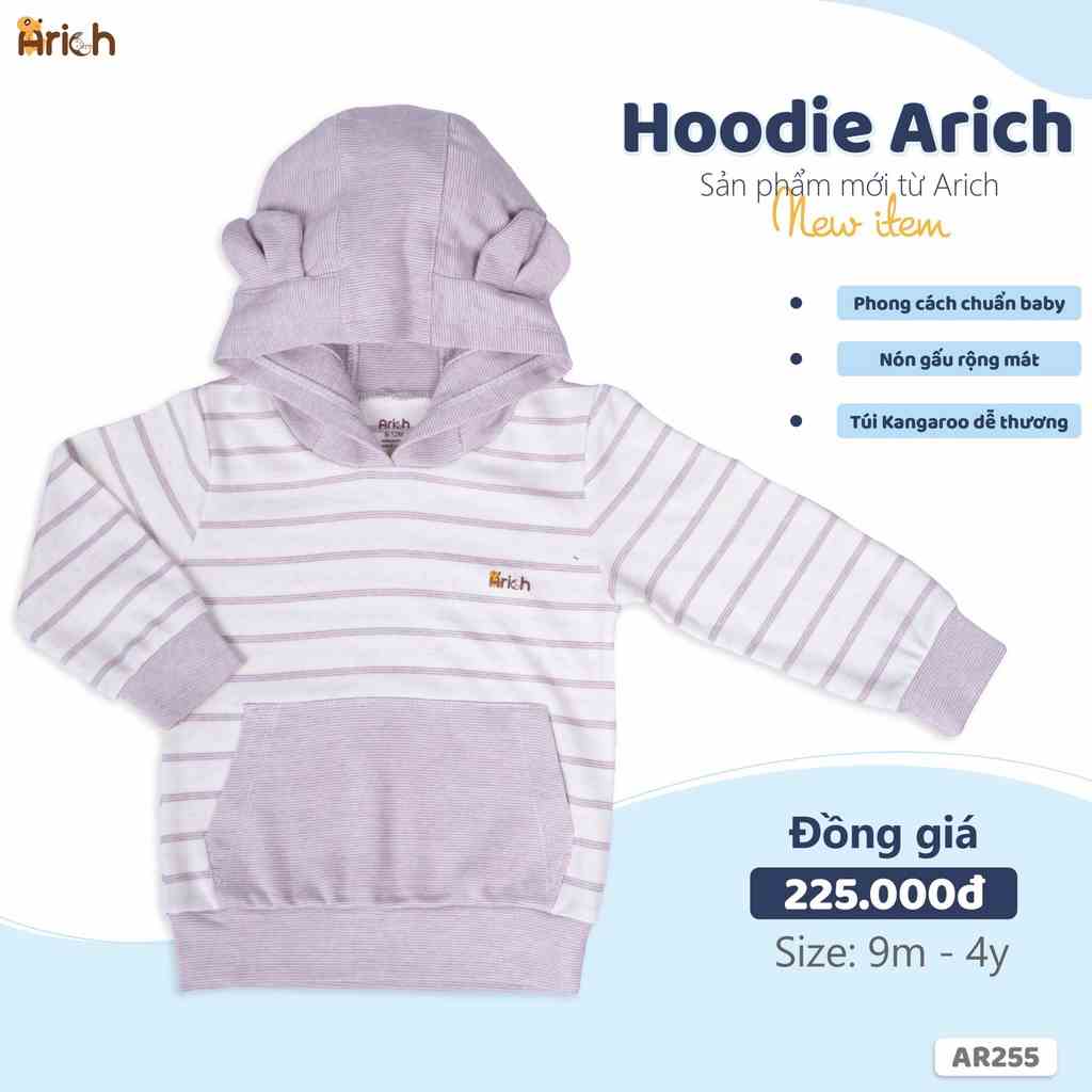 Áo hoodie khoai môn vải sợi tre Arich