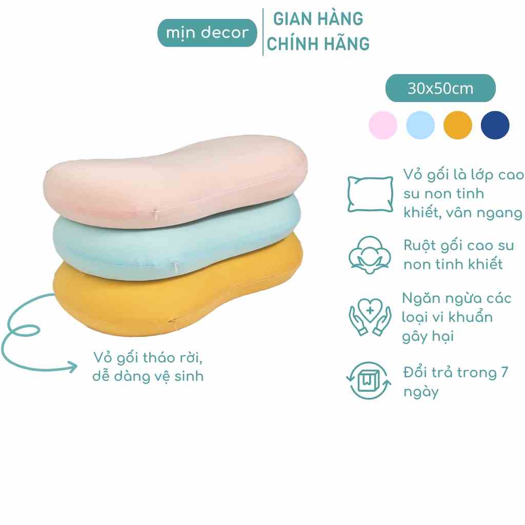 [Mã BMLTB35 giảm đến 35K đơn 99K] Gối cao su non hạt đậu Mịn Decor massage cổ vai gáy mềm mại êm ái