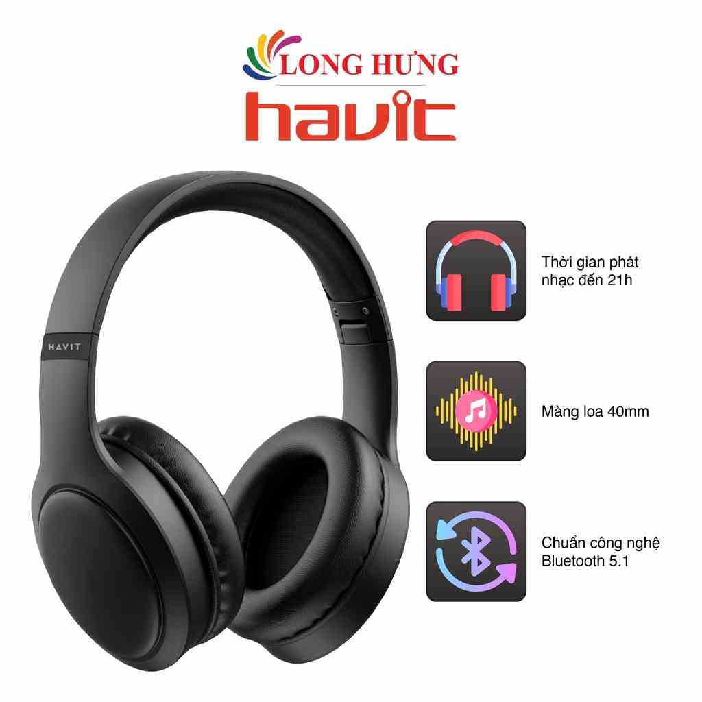 Tai nghe chụp tai Bluetooth Havit H633BT - Hàng chính hãng