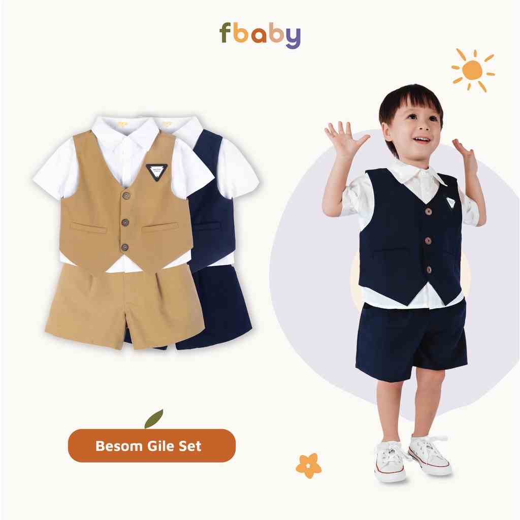 Bộ gile bé trai kèm áo sơ mi trắng Fbaby FB007