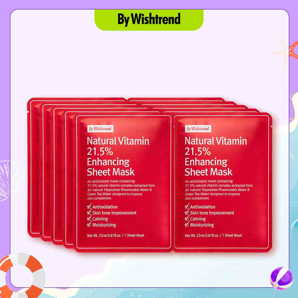 10 By Wishtrend mặt nạ giấy Natural Vitamin 21.5% Enhancing Sheet Mask 23ml