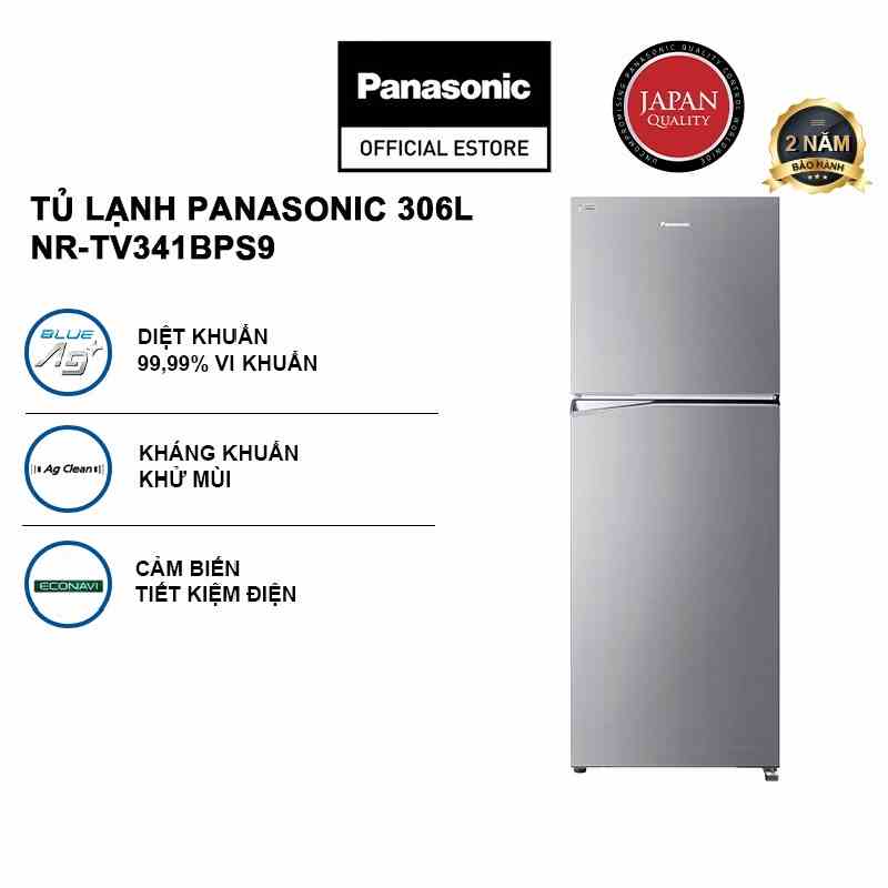 [TRẢ GÓP 0%] Tủ lạnh Panasonic 2 cánh ngăn đá trên NR-TV341BPS9-Bảo hành 2 năm