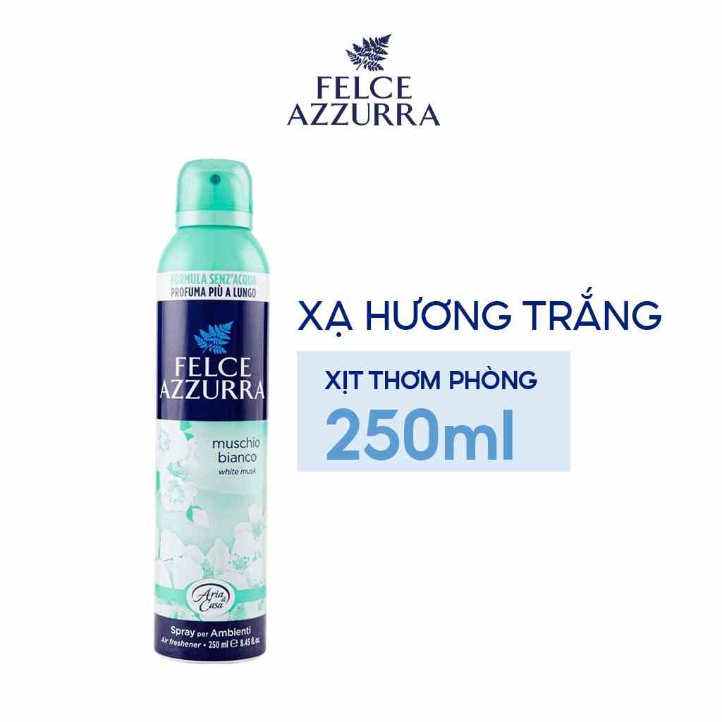 Xịt Phòng Felce Azzurra Hương Nước Hoa Ý, Chiết Xuất Xạ Hương Trắng & Phấn Talc Thư Giãn 250ml - 8001280032196