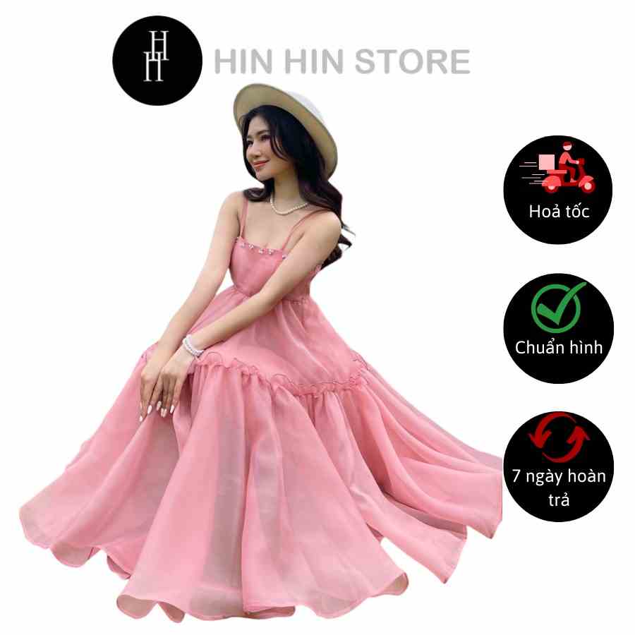 [Mã BMLTB35 giảm đến 35K đơn 99K] Đầm babydoll hai dây xòe bồng màu hồng HDT285 Hỉn Hỉn Store