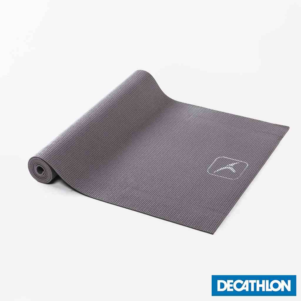 Thảm yoga Essential 4 mm Xám DECATHLON KIMJALY mã 8294530