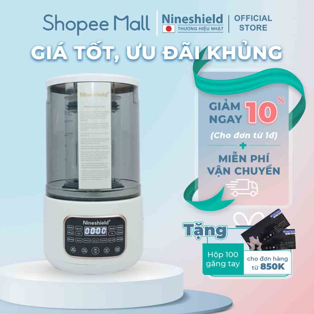 Máy làm sữa hạt NINESHIELD KB506 đa năng với 15 chức năng nấu thông minh - Hàng chính hãng