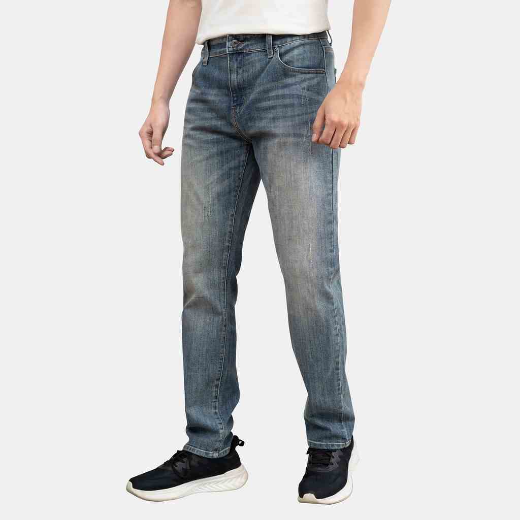 Quần jean nam xanh bạc JONATHAN QJ051 vải denim trơn cao cấp co dãn nhẹ 4 chiều, form dáng chuẩn đẹp, hottrend