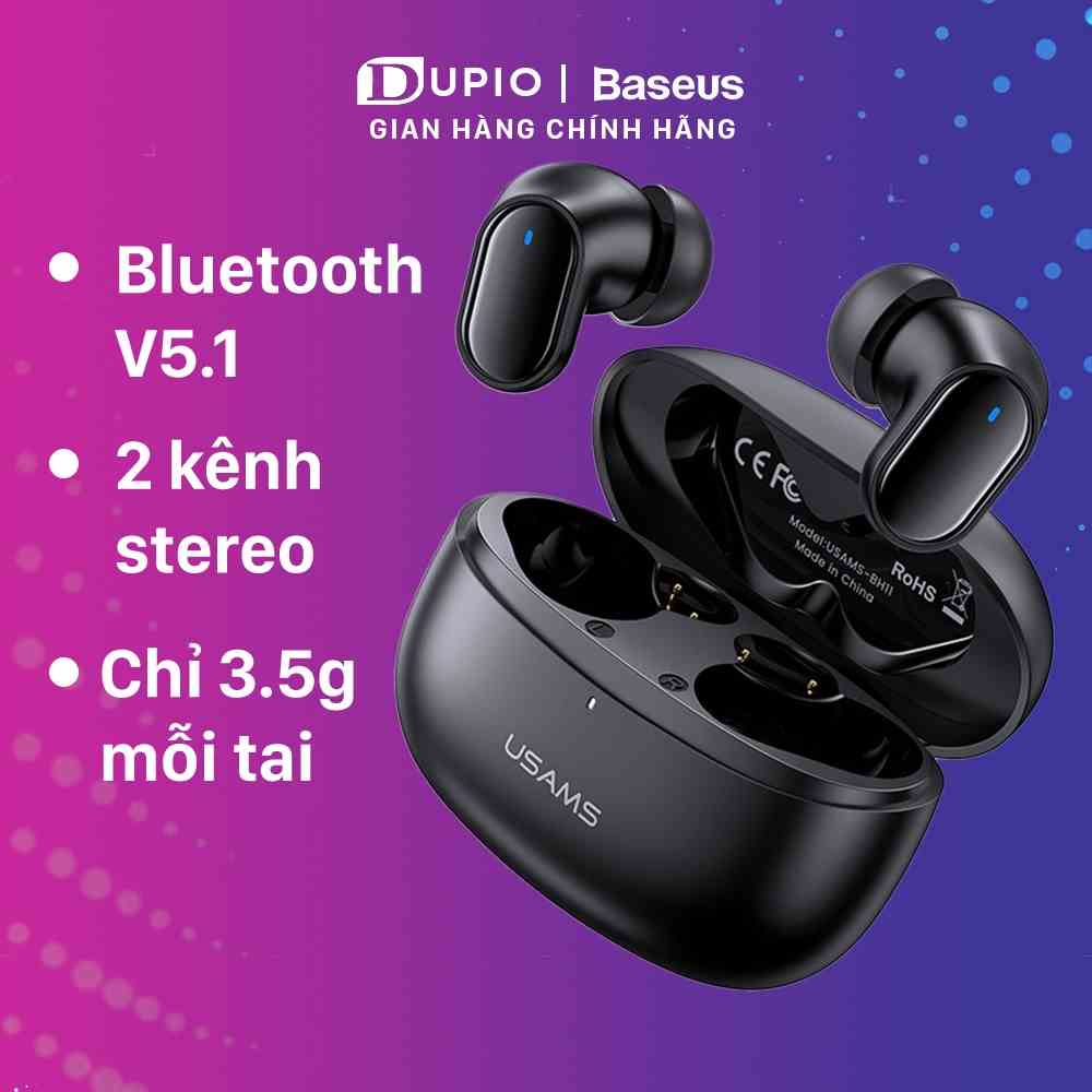 Tai nghe Bluetooth DUPIO Usams TN13 không dây giảm nhiễu in ear 2 kênh stereo chống trượt cầm chắc tay