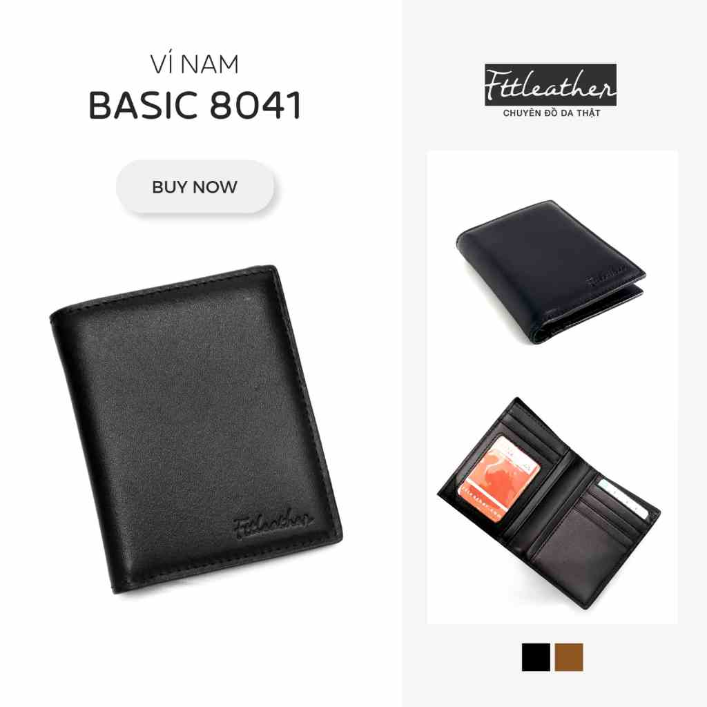 [Mã BMLTB35 giảm đến 35K đơn 99K] Ví Da Nam FttLeather Da Bò Xịn 100% May Viền Thủ Công mã 80BL