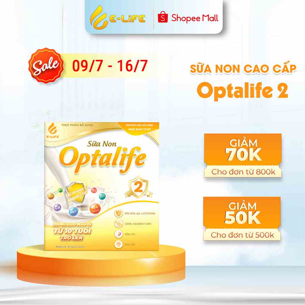 [Mã ICBFRI300 giảm 10% đơn 249K] Sữa non Optalife 2 dành cho người từ 10 tuổi trở lên biếng ăn và chậm tăng cân