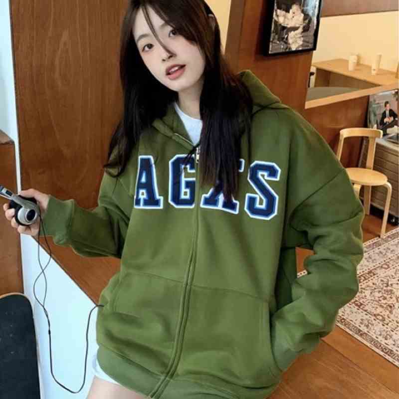 Áo khoác Hoodie Zip AGXS Nam Nữ Ulzzang Unisex - Áo Khoác Nỉ Form Rộng Mũ Trùm Đầu 2 Lớp