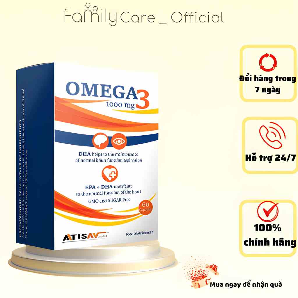 Dầu cá Omega-3 bổ sung DHA, EPA, Vitamin E Gi úp Phát Triển Mắt và Não Bộ Tối Ưu, tốt cho tim mạch