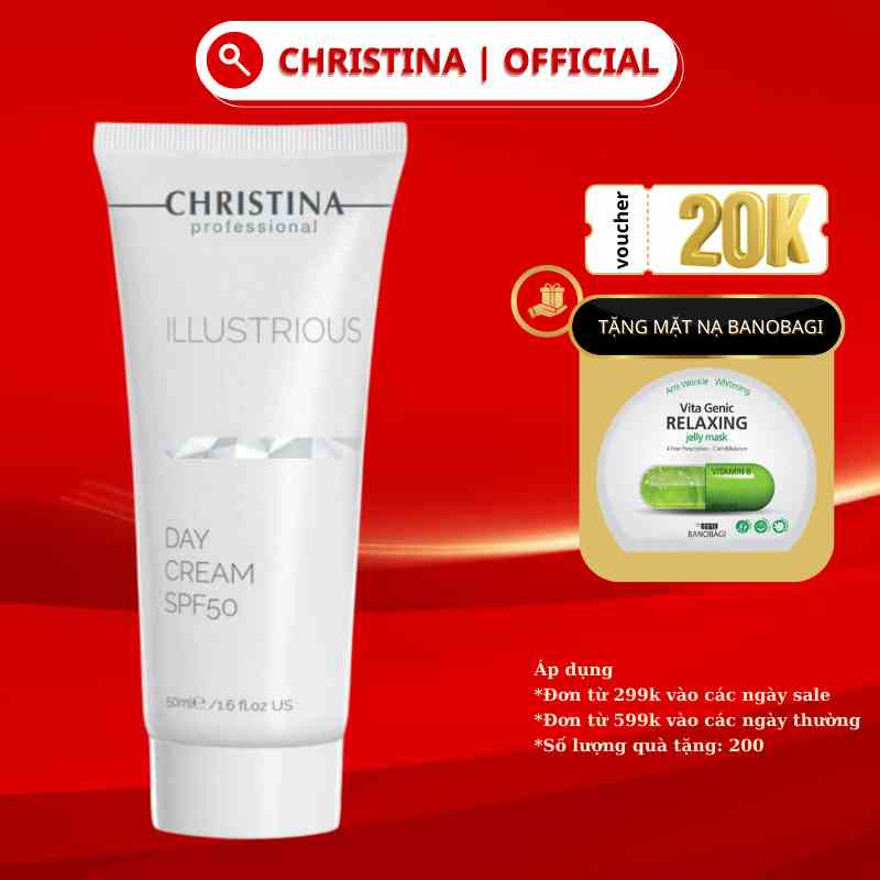 Kem Làm Sáng Da Ban Ngày Có Chỉ Số Chống Nắng Illustrious Day Cream SPF 50 - CHRISTINA Tuýp 50ml