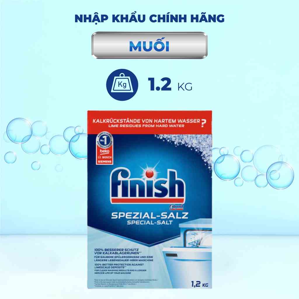 [Mã BMLTB35 giảm đến 35K đơn 99K] Muối rửa bát Finish 1.2 kg - Hãng Bosch khuyên dùng