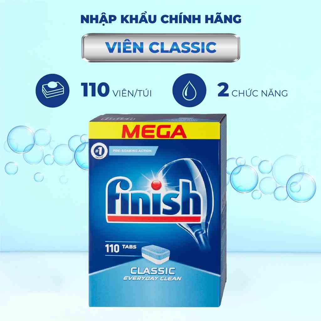 [Mã BMLTB35 giảm đến 35K đơn 99K] Viên rửa bát Finish Classic 110 viên