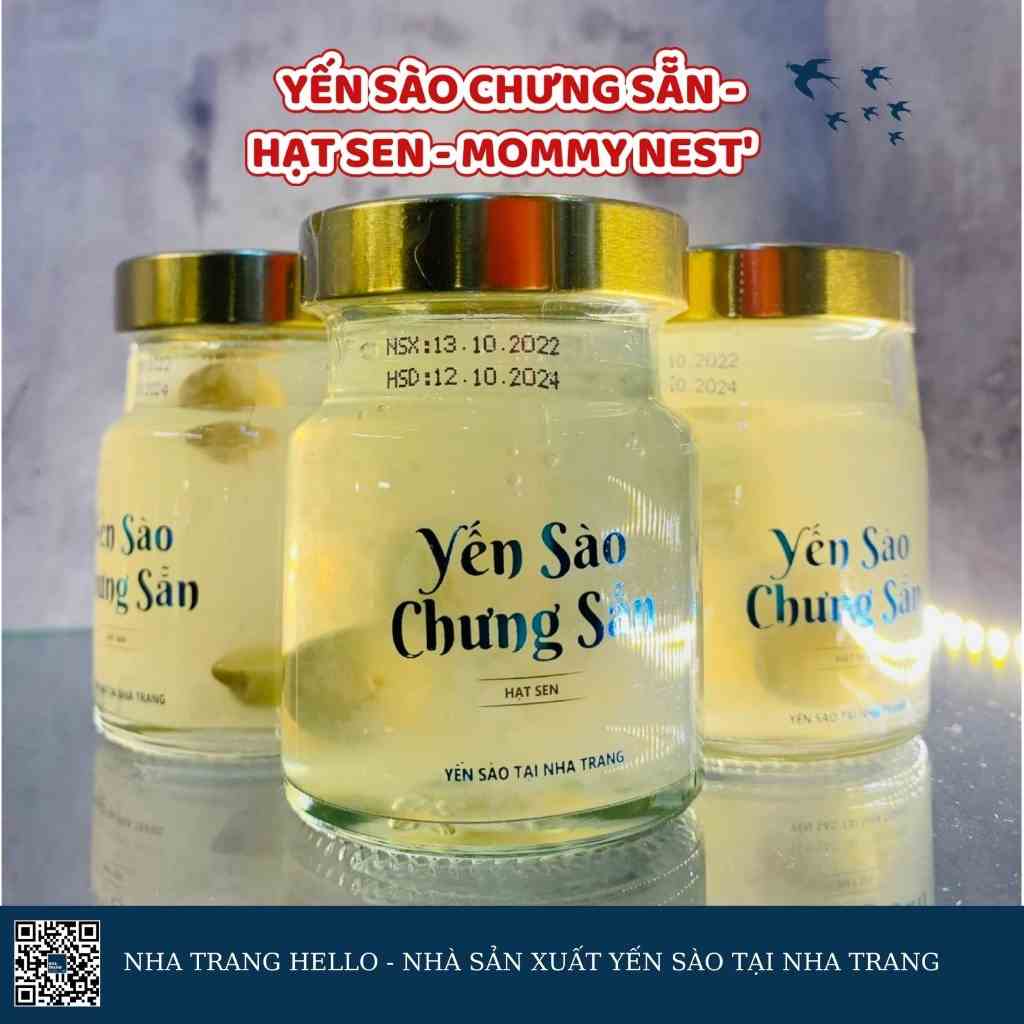 Yến sào chưng sẵn hạt sen 30% tổ yến sản xuất tại Nha Trang hũ 70ml đảm bảo giấy tờ ATVSTP