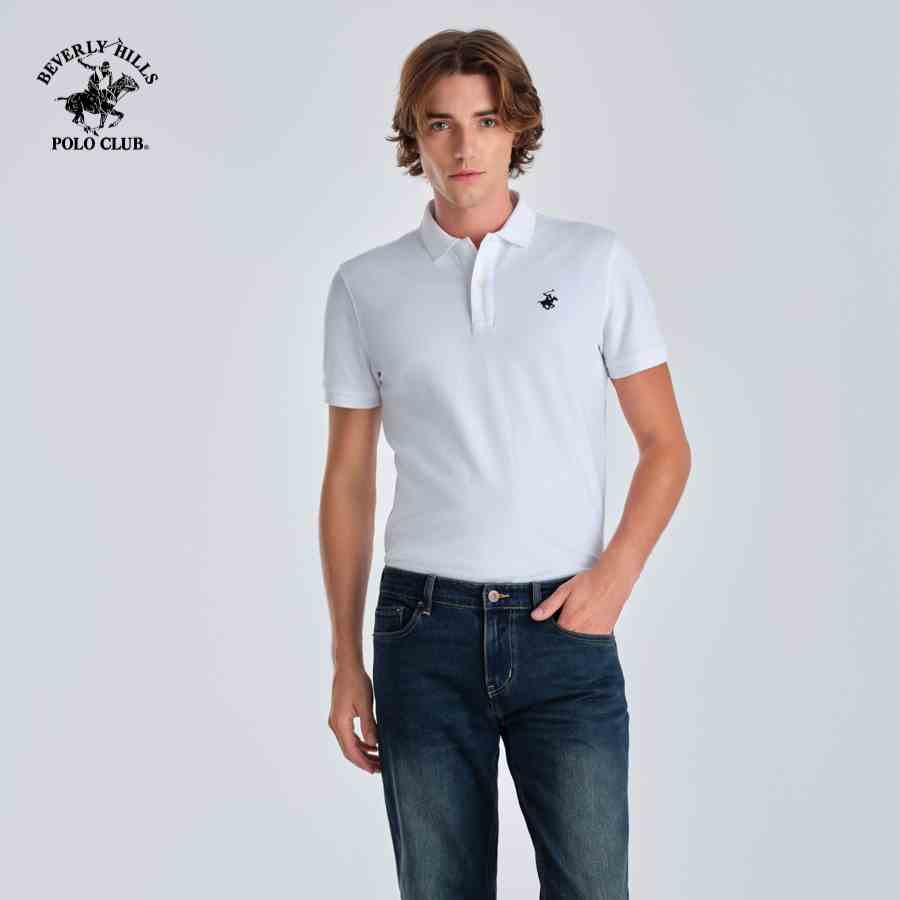 [Mã BMLTB35 giảm đến 35K đơn 99K] Beverly Hills Polo Club - Áo polo Ngắn tay Nam Regular Fit WT WHITE- BHPC PMRSS23TL055