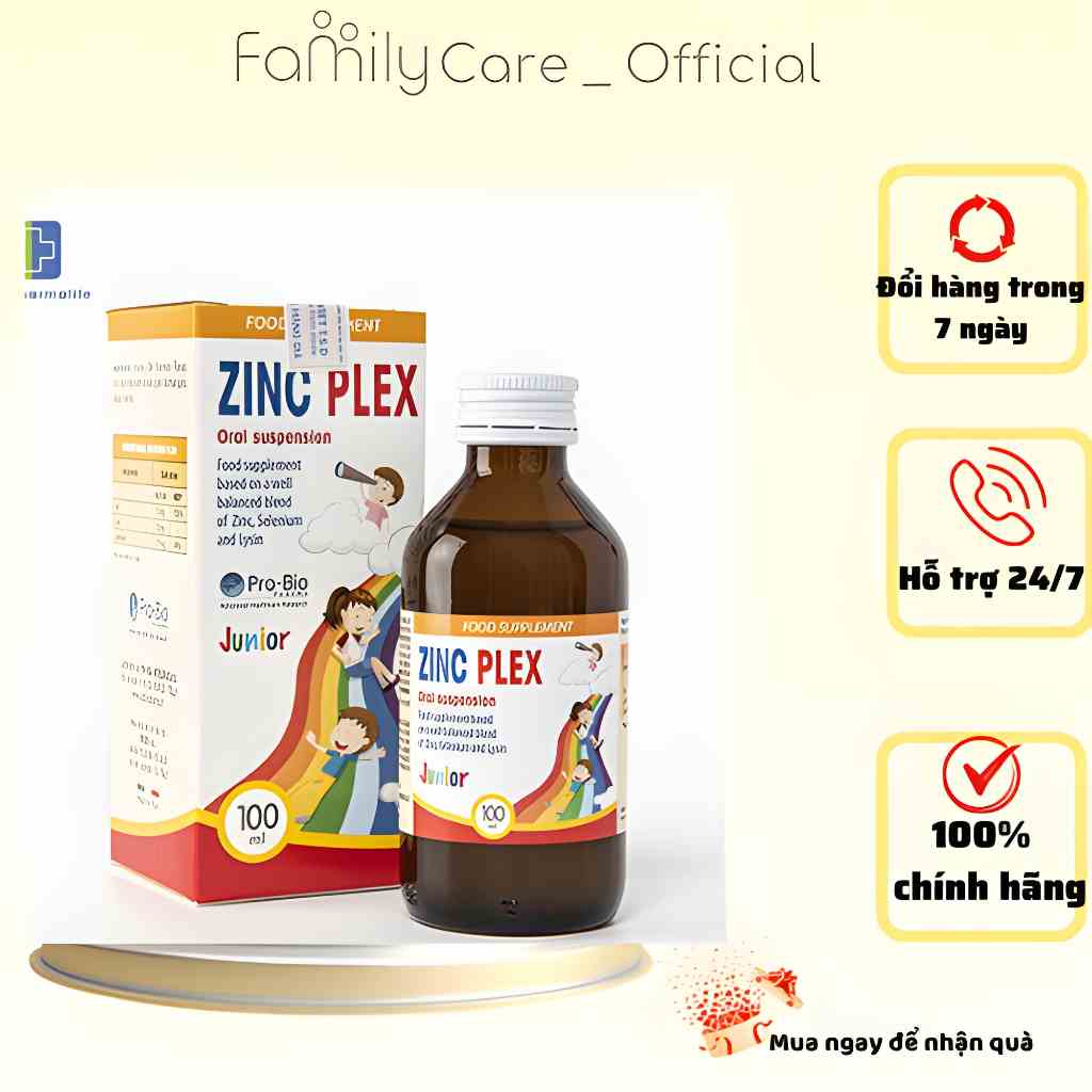 Siro ZinC Plex - Bổ sung Kẽm, Lysine, Selen giúp bé tăng sức đề kháng, ăn ngon miệng