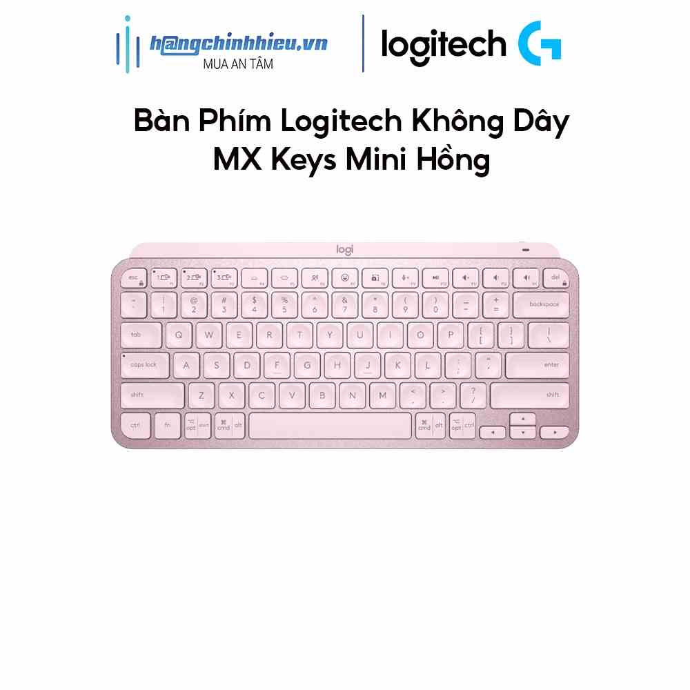 [Mã BMLTB200 giảm đến 100K đơn 499K] Bàn phím Logitech không dây MX Keys Mini hồng (USB-C/Bluetooth)