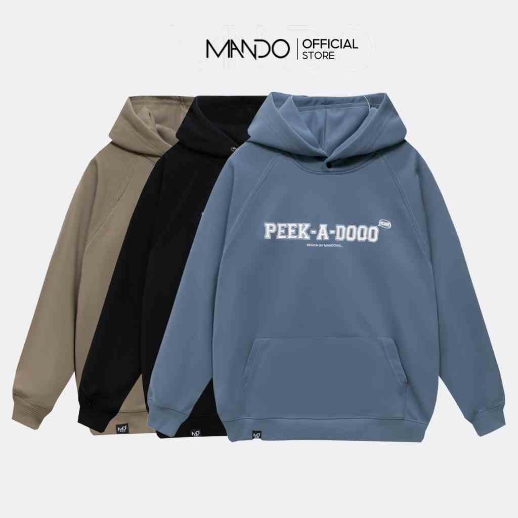 Áo Hoodie Nam Dài Tay 2 Cúc Bấm  MANDO Chất Liệu Nỉ Chân Cua Form Rộng Hình In Basic Unisex Thời Trang Hàn Quốc HOD008