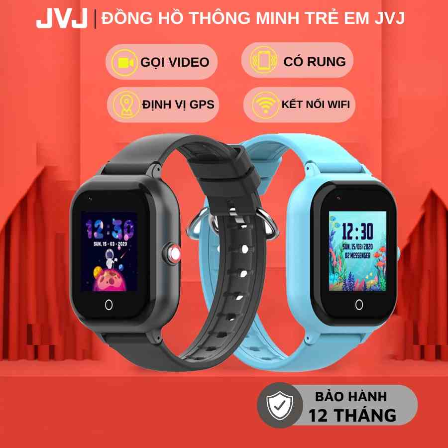 Đồng hồ định vị thông minh cho trẻ em JVJ DF64 2022- Có RUNG,Kết nối WIFI,Gọi video,Định vị GPS,Kháng nước-Bảo hành 12T