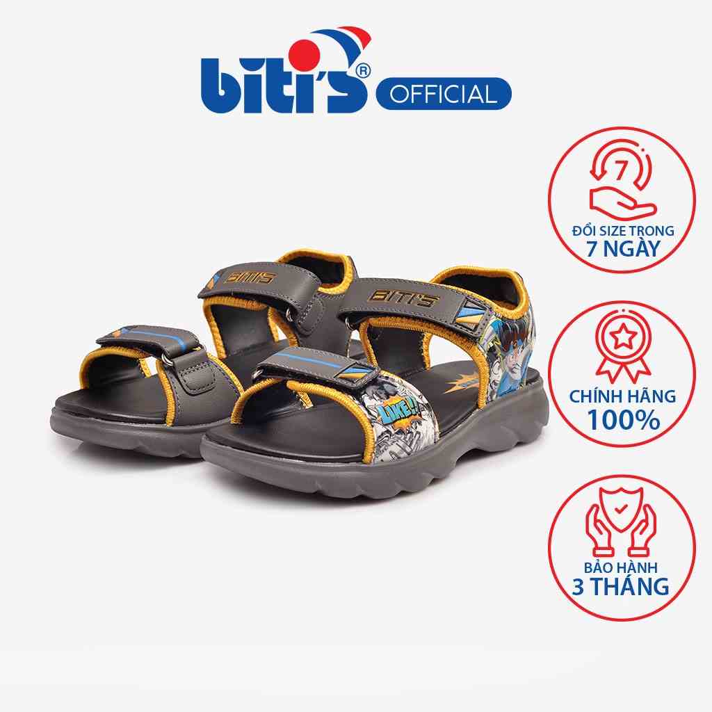 Sandal Bitis Si - PU Bé Trai DEB009600XAM (Xám)