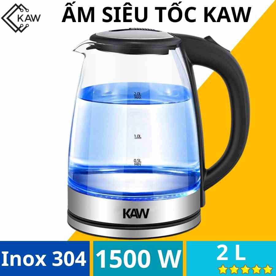 Ấm siêu tốc kaw 1,8 lít đun siêu nhanh công suất 2000w