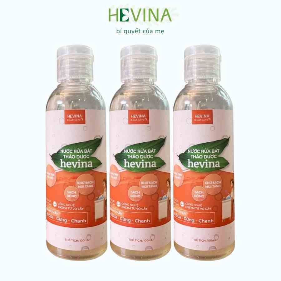 [Mã BMLTB35 giảm đến 35K đơn 99K] Nước Rửa Chén Thảo Dược HEVINA Chai 100ml