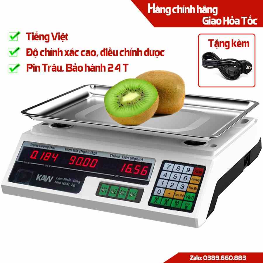 Cân điện tử tính giá Bosingwa-KAW - Tiếng Việt, Bảo hành 12 tháng